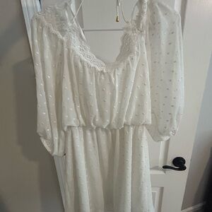 Gianni Bini White Lace Long Sleeve Dress